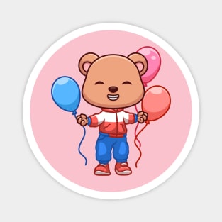 Birthday Bear Cute Cartoon Magnet